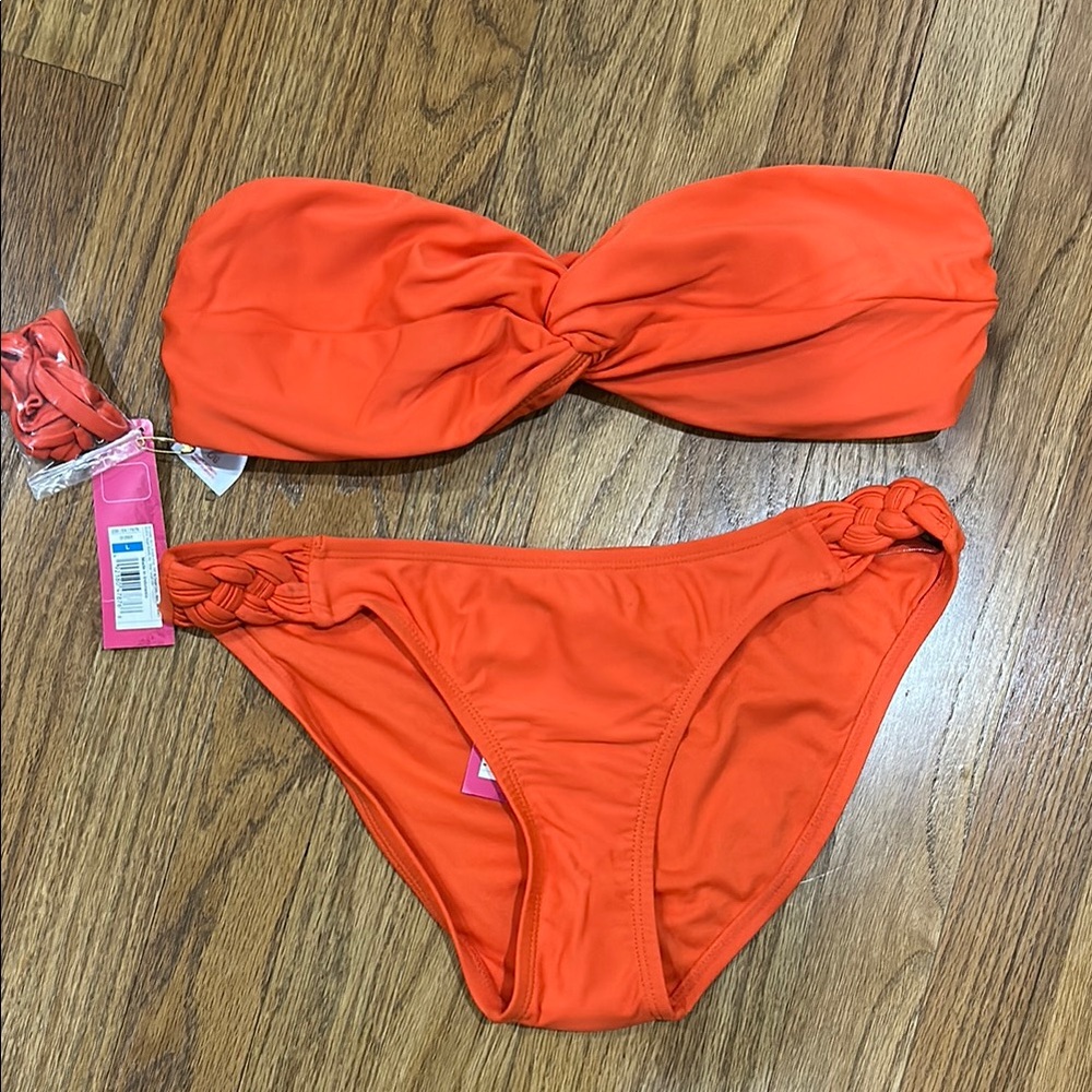 NWT Vibrant Orange Bikini Set - M bottoms, L top